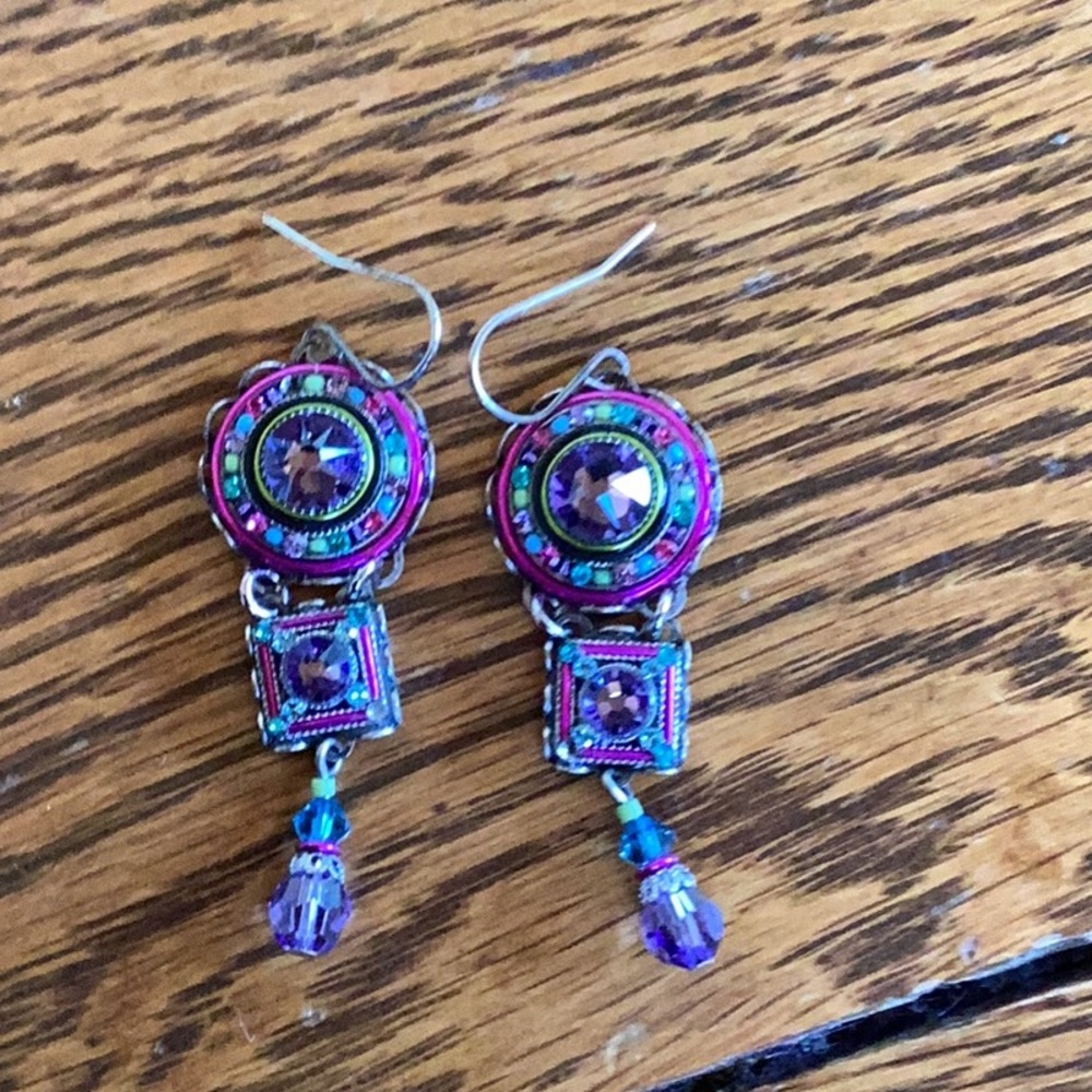 Firefly multi colored crystal  earrings